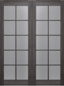 PALLADIO 10 LITE VETRO GRAY OAK DOUBLE BELLDINNI MODERN INTERIOR DOOR - 2