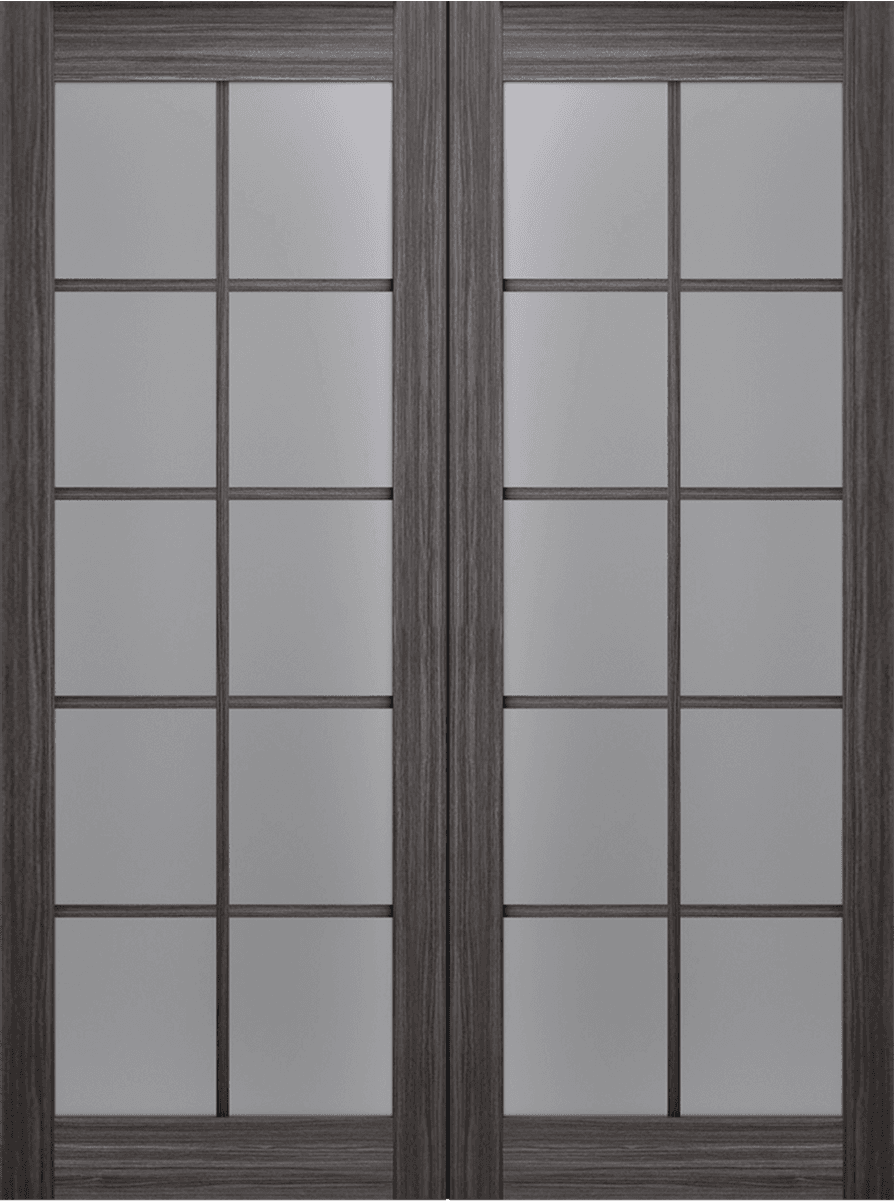 PALLADIO 10 LITE VETRO GRAY OAK DOUBLE BELLDINNI MODERN INTERIOR DOOR - 2