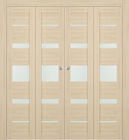 AVON 07-03 VETRO LOIRE ASH DOUBLE BI-FOLD DOORS BELLDINNI MODERN INTERIOR DOOR - 1