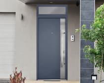 Single Modern Steel Exterior Door Deux 0729 - 9