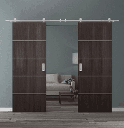 OPTIMA 4H VERALINGA OAK DOUBLE BARN BELLDINNI MODERN INTERIOR DOOR - 1