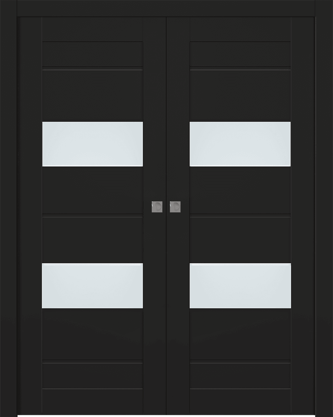 VITA VETRO BLACK MATTE DOUBLE POCKET BELLDINNI MODERN INTERIOR DOOR - 1