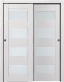 DELLA VETRO BIANCO NOBLE BYPASS BELLDINNI MODERN INTERIOR DOOR - 1
