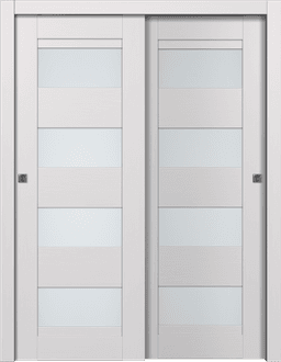 DELLA VETRO BIANCO NOBLE BYPASS BELLDINNI MODERN INTERIOR DOOR - 1