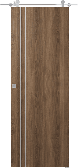 OPTIMA 2V PECAN NUTWOOD BARN DOORS BELLDINNI MODERN INTERIOR DOOR - 1