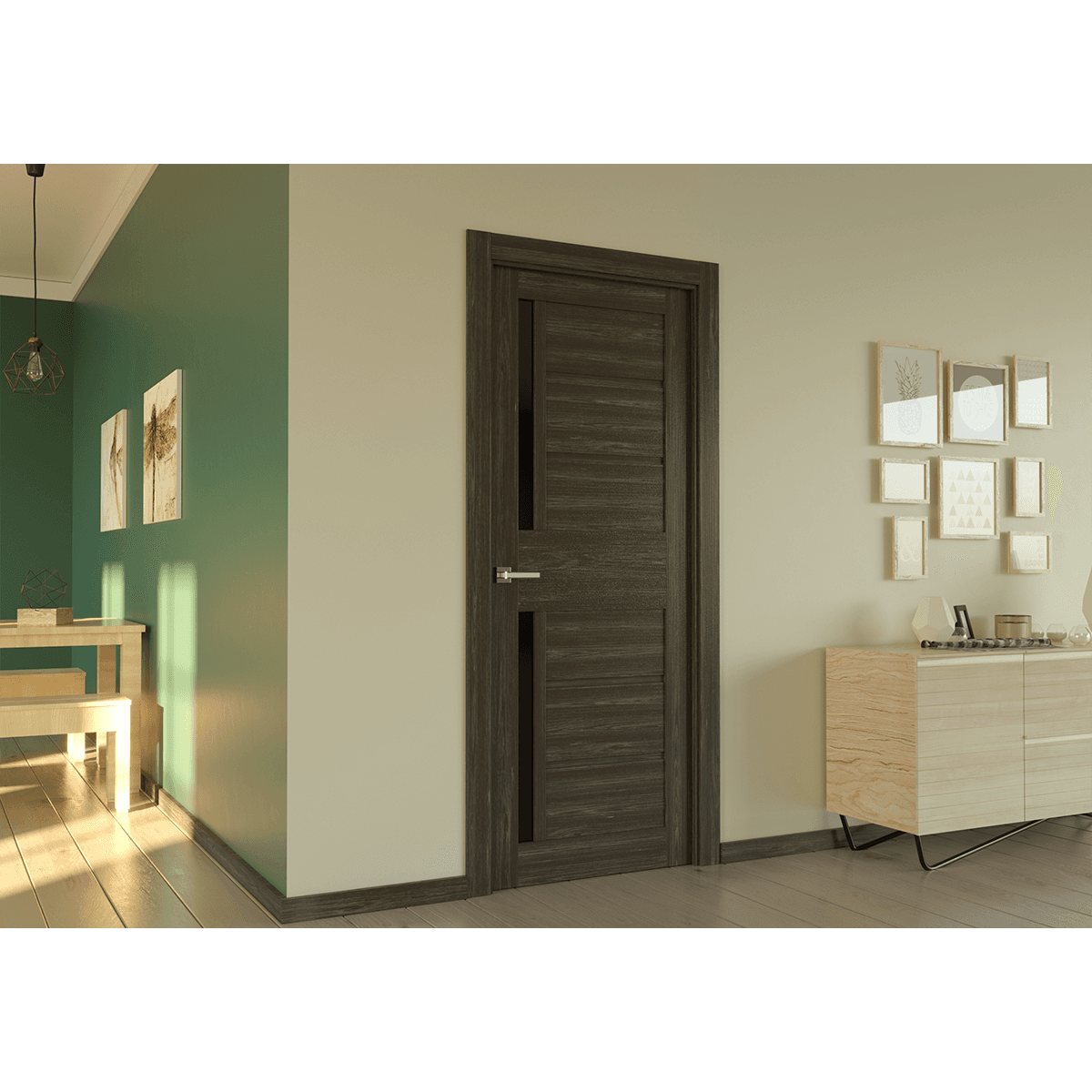 ESTA VETRO GRAY OAK DOUBLE BELLDINNI MODERN INTERIOR DOOR - 2