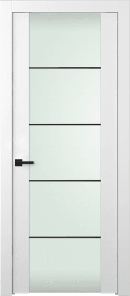 PALLADIO 202 4H BLACK STRIPS VETRO BIANCO NOBLE SWING DOORS BELLDINNI MODERN INTERIOR DOOR - 1