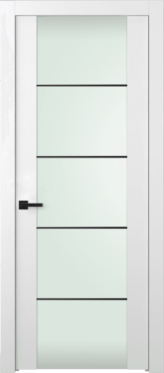 PALLADIO 202 4H BLACK STRIPS VETRO BIANCO NOBLE SWING DOORS BELLDINNI MODERN INTERIOR DOOR - 1