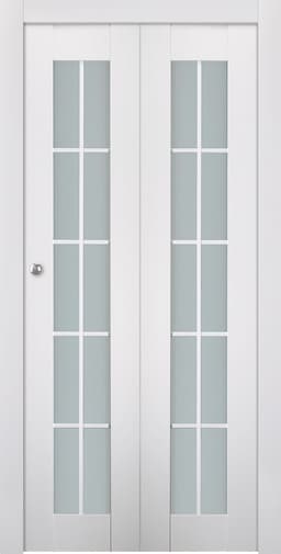 SMART PRO 10 LITE VETRO POLAR WHITE BI-FOLD BELLDINNI MODERN INTERIOR DOOR - 1