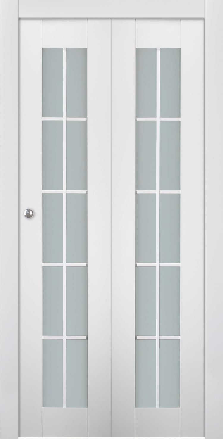 SMART PRO 10 LITE VETRO POLAR WHITE BI-FOLD BELLDINNI MODERN INTERIOR DOOR - 1