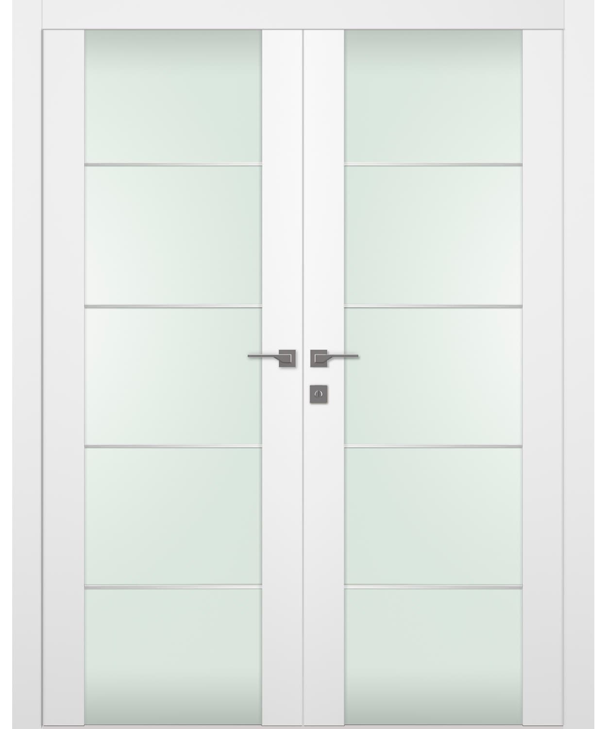 SMART PRO H3G 4H VETRO POLAR WHITE DOUBLE BELLDINNI MODERN INTERIOR DOOR - 1