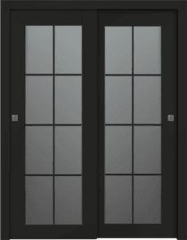 AVON 8 LITE VETRO BLACK MATTE BYPASS BELLDINNI MODERN INTERIOR DOOR - 1