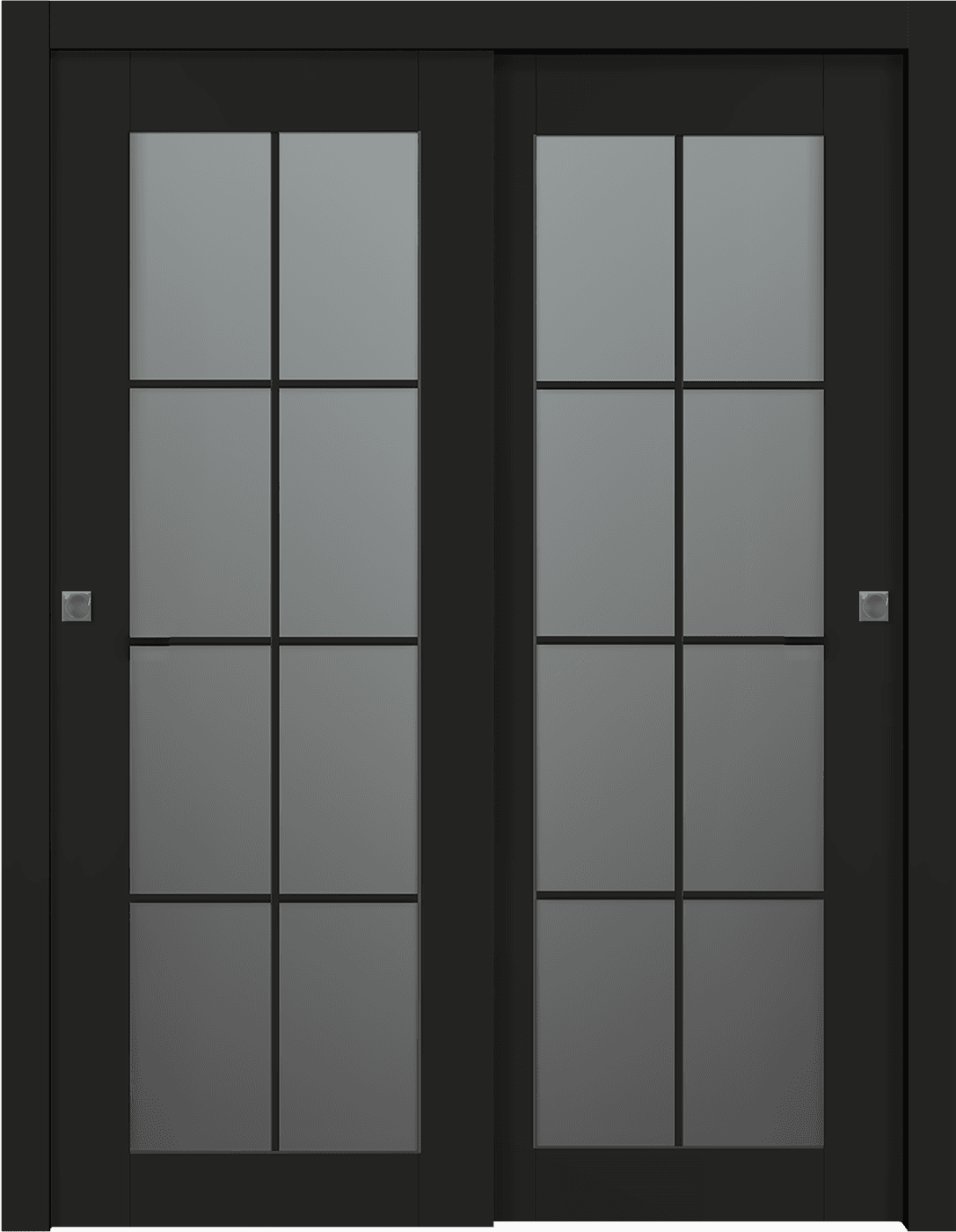 AVON 8 LITE VETRO BLACK MATTE BYPASS BELLDINNI MODERN INTERIOR DOOR - 1