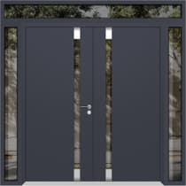 Double metal-aluminum modern exterior door Cynex 6777 8ft - 5