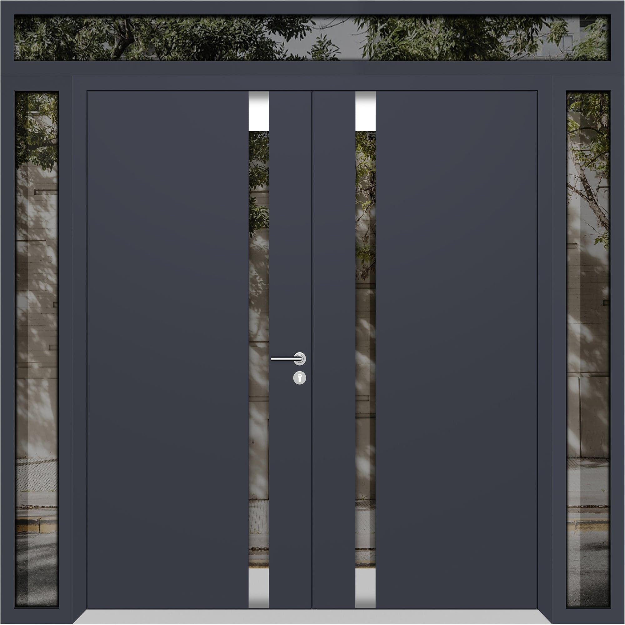 Double metal-aluminum modern exterior door Cynex 6777 8ft - 5