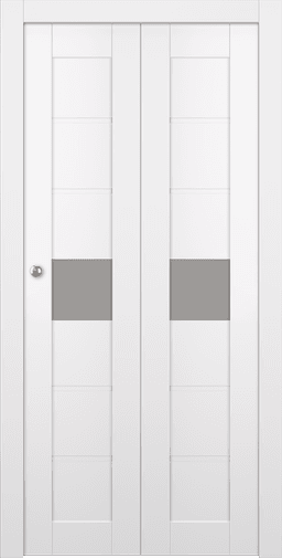 EDNA VETRO SNOW WHITE BI-FOLD BELLDINNI MODERN INTERIOR DOOR - 1