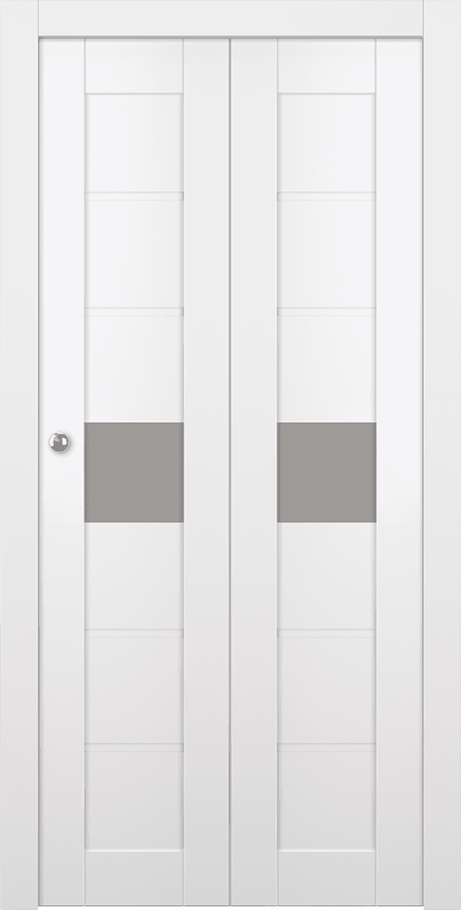 EDNA VETRO SNOW WHITE BI-FOLD BELLDINNI MODERN INTERIOR DOOR - 1