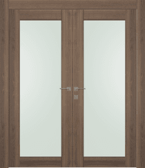 AVON 207 VETRO PECAN NUTWOOD DOUBLE DOORS BELLDINNI MODERN INTERIOR DOOR - 1