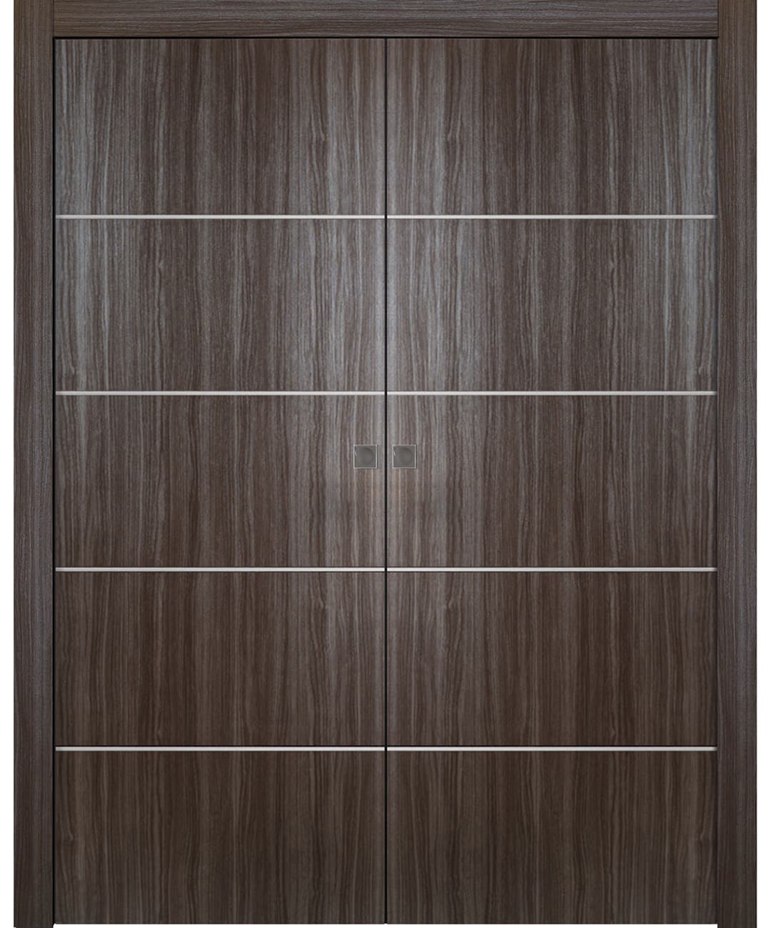 PALLADIO 4H GRAY OAK DOUBLE POCKET BELLDINNI MODERN INTERIOR DOOR - 1