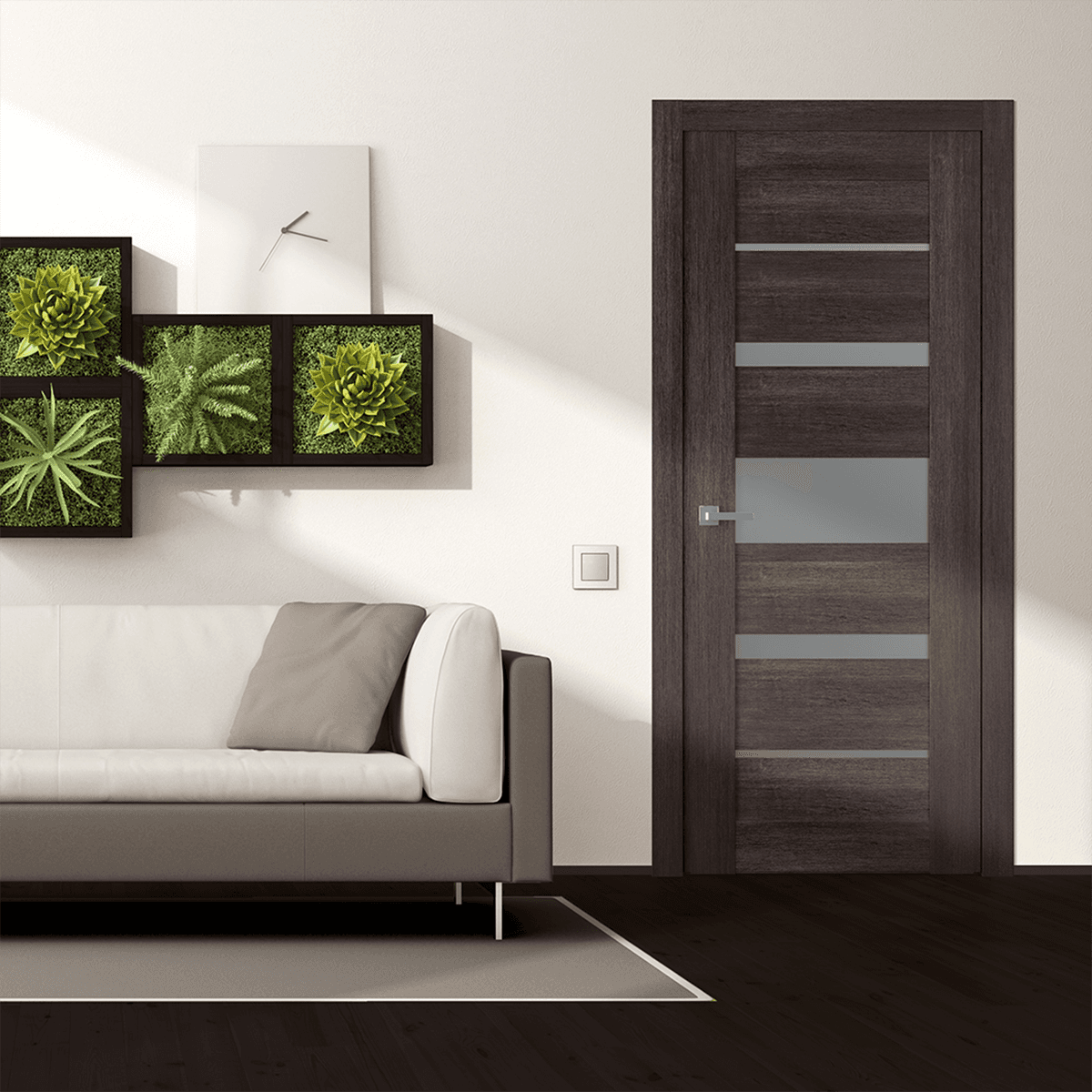 AVON 07-03 VETRO VERALINGA OAK DOUBLE POCKET BELLDINNI MODERN INTERIOR DOOR - 5