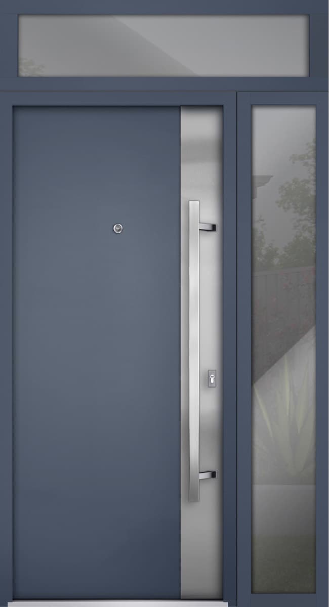 Single Modern Steel Exterior Door Deux 0729 - 5
