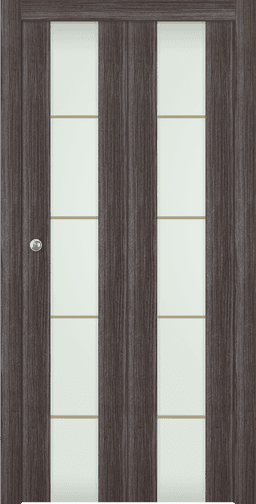 PALLADIO 202 4H GOLD STRIPS VETRO GRAY OAK DOUBLE BI-FOLD DOORS BELLDINNI MODERN INTERIOR DOOR - 1