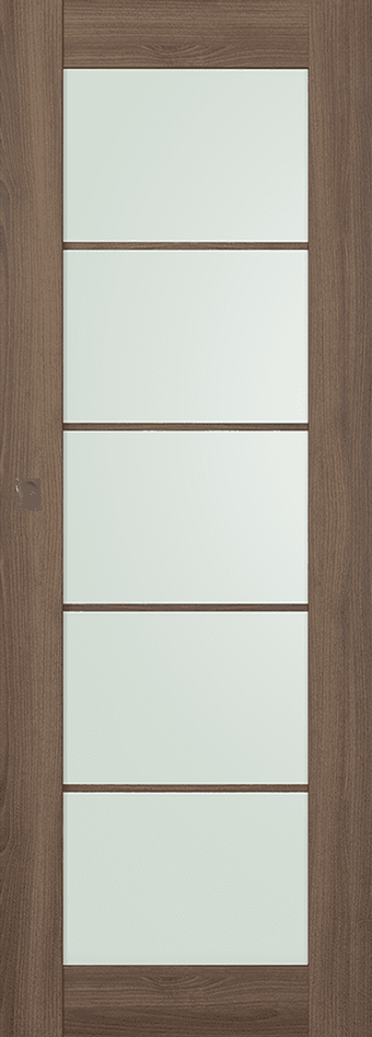 AVON 5 LITE VETRO PECAN NUTWOOD MAGIC DOORS BELLDINNI MODERN INTERIOR DOOR - 1