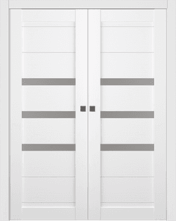 DORA VETRO BIANCO NOBLE DOUBLE POCKET BELLDINNI MODERN INTERIOR DOOR - 1