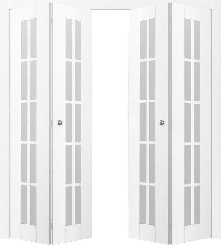 PALLADIO 10 LITE VETRO BIANCO NOBLE DOUBLE BI-FOLD BELLDINNI MODERN INTERIOR DOOR - 1