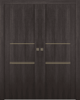 AVON 01 3H GOLD VERALINGA OAK DOUBLE POCKET DOORS BELLDINNI MODERN INTERIOR DOOR - 1