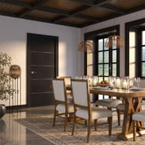 AVANTI 4H BLACK APRICOT DOUBLE POCKET BELLDINNI MODERN INTERIOR DOOR - 7