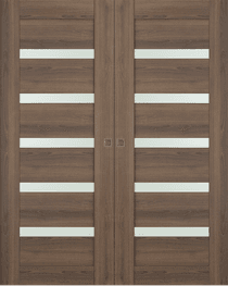 AVON 07-04 VETRO PECAN NUTWOOD DOUBLE MAGIC DOORS BELLDINNI MODERN INTERIOR DOOR - 1