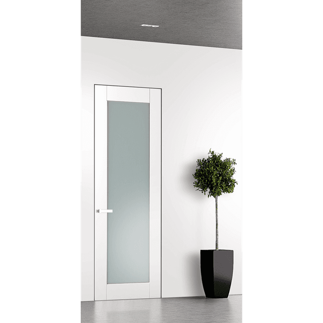 SMART PRO 207 VETRO POLAR WHITE INVISIBLE METAL FRAME BELLDINNI MODERN INTERIOR DOOR