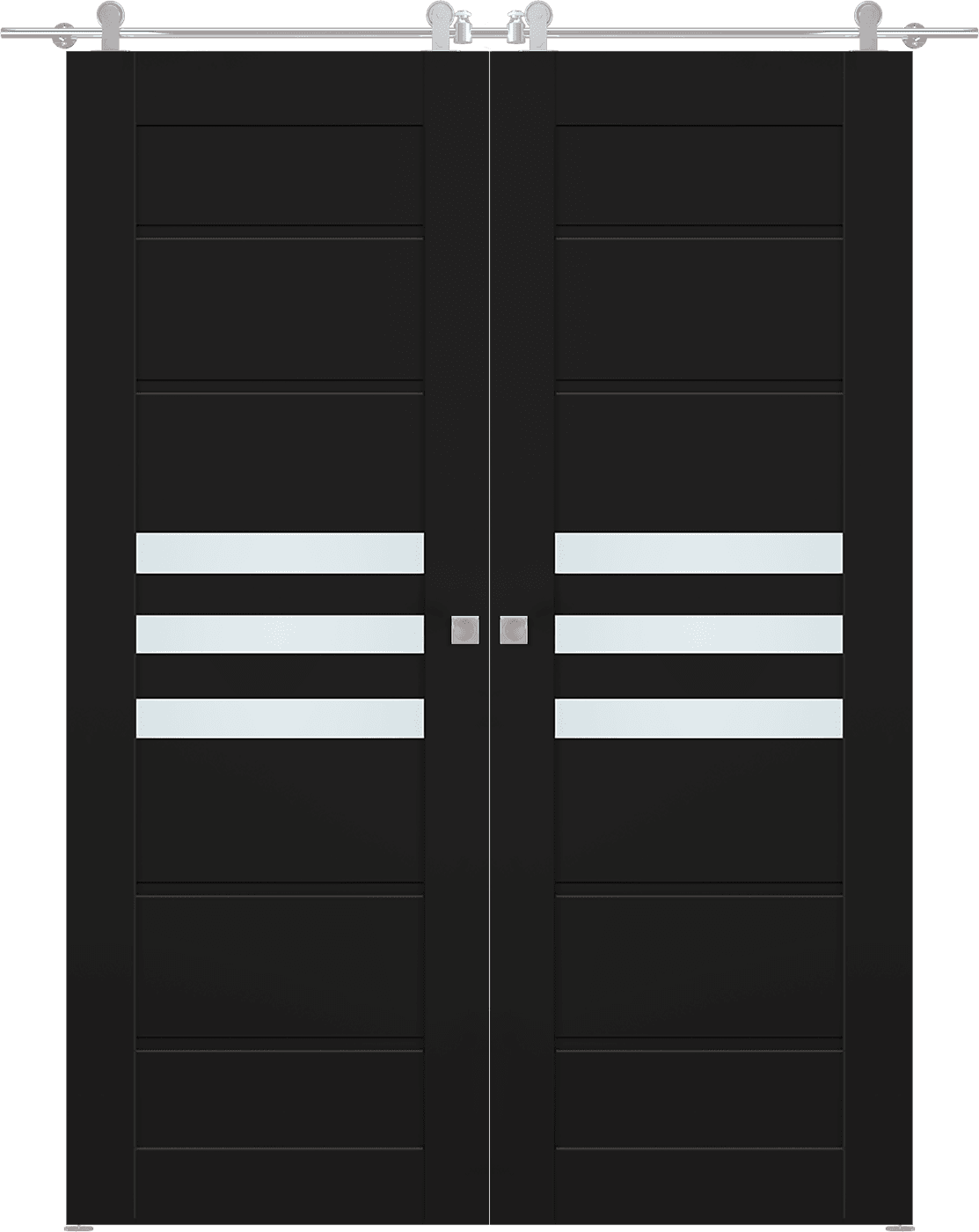 DOME VETRO BLACK MATTE DOUBLE BARN BELLDINNI MODERN INTERIOR DOOR - 1