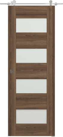 AVON 07-08 VETRO PECAN NUTWOOD DOUBLE BARN DOORS BELLDINNI MODERN INTERIOR DOOR - 1