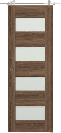 AVON 07-08 VETRO PECAN NUTWOOD DOUBLE BARN DOORS BELLDINNI MODERN INTERIOR DOOR - 1