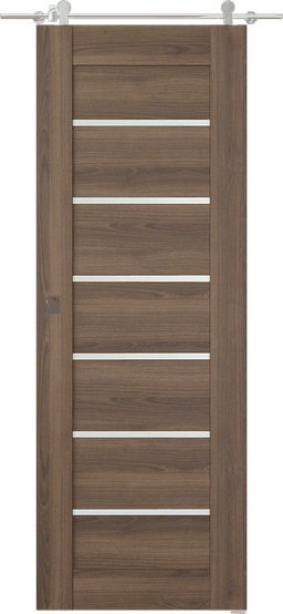 AVON 07-02 VETRO PECAN NUTWOOD DOUBLE BARN DOORS BELLDINNI MODERN INTERIOR DOOR - 1