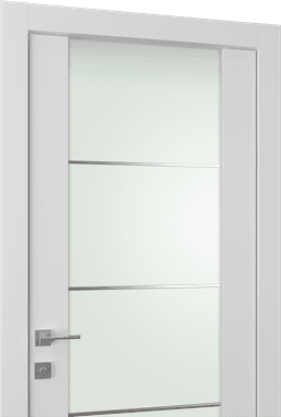 SMART PRO H3G 4H BLACK STRIPS VETRO POLAR WHITE SWING DOORS BELLDINNI MODERN INTERIOR DOOR - 2