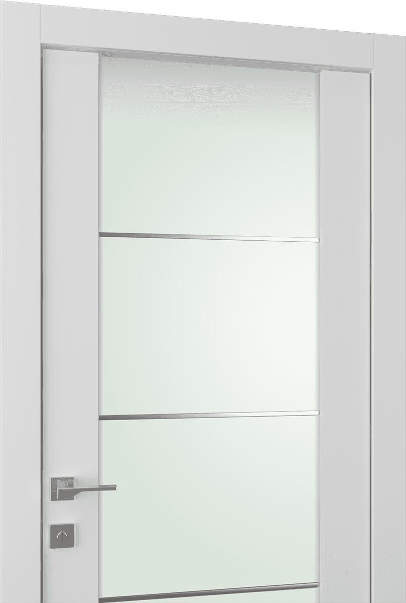 SMART PRO H3G 4H BLACK STRIPS VETRO POLAR WHITE SWING DOORS BELLDINNI MODERN INTERIOR DOOR - 2