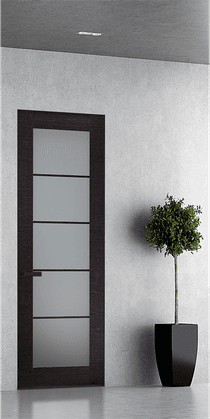 AVANTI 5 LITE VETRO BLACK APRICOT DOUBLE INVISIBLE METAL FRAME BELLDINNI MODERN INTERIOR DOOR - 1