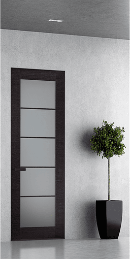 AVANTI 5 LITE VETRO BLACK APRICOT DOUBLE INVISIBLE METAL FRAME BELLDINNI MODERN INTERIOR DOOR - 1