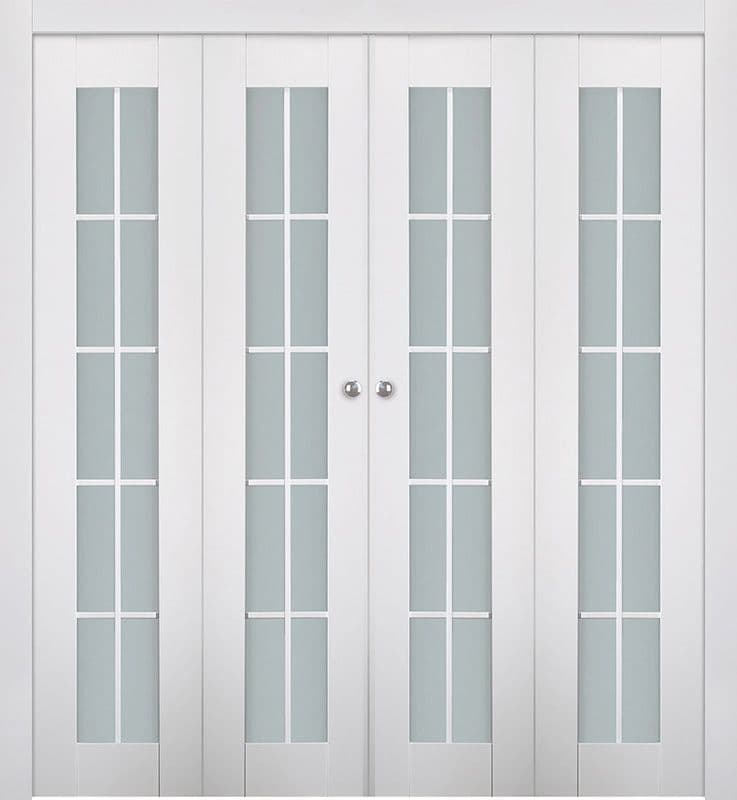 SMART PRO 10 LITE VETRO POLAR WHITE DOUBLE BI-FOLD BELLDINNI MODERN INTERIOR DOOR - 1