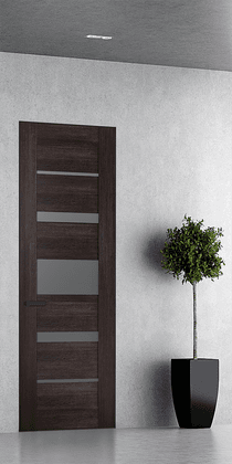 AVON 07-03 VETRO VERALINGA OAK DOUBLE INVISIBLE METAL FRAME BELLDINNI MODERN INTERIOR DOOR - 1