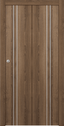 OPTIMA 2V PECAN NUTWOOD BI-FOLD DOORS BELLDINNI MODERN INTERIOR DOOR - 1