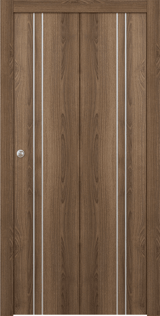 OPTIMA 2V PECAN NUTWOOD BI-FOLD DOORS BELLDINNI MODERN INTERIOR DOOR