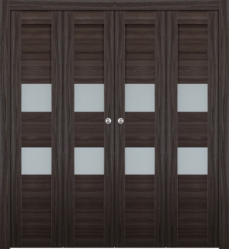 DESSA VETRO GRAY OAK DOUBLE BI-FOLD BELLDINNI MODERN INTERIOR DOOR - 1