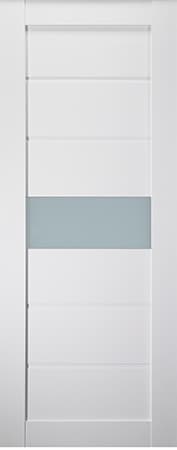 EDNA VETRO SNOW WHITE SLAB BELLDINNI MODERN INTERIOR DOOR - 1
