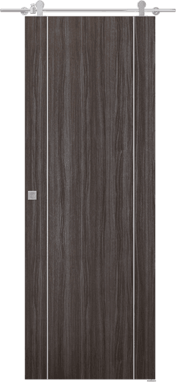 PALLADIO 2U GRAY OAK DOUBLE BARN BELLDINNI MODERN INTERIOR DOOR - 1