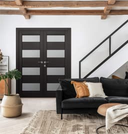 DELLA VETRO BLACK MATTE DOUBLE BELLDINNI MODERN INTERIOR DOOR - 2