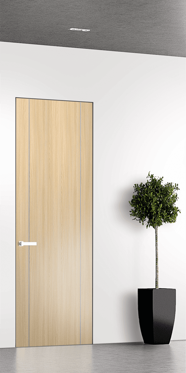 OPTIMA 2U LOIRE ASH INVISIBLE METAL FRAME BELLDINNI MODERN INTERIOR DOOR - 1